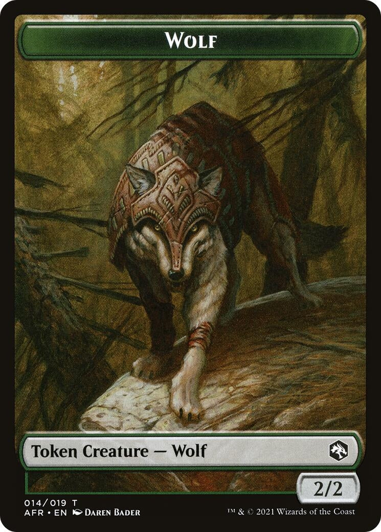 Image for Wolf // Emblem - Ellywick Tumblestrum Double-Sided Token (14 // 16) [Adventures in the Forgotten Realms] - Magic: The Gathering