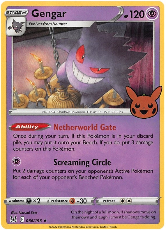 Image for Gengar (2022 Copyright Date) (066/196) [Trick or Trade BOOster Bundle 2023] - Pokemon