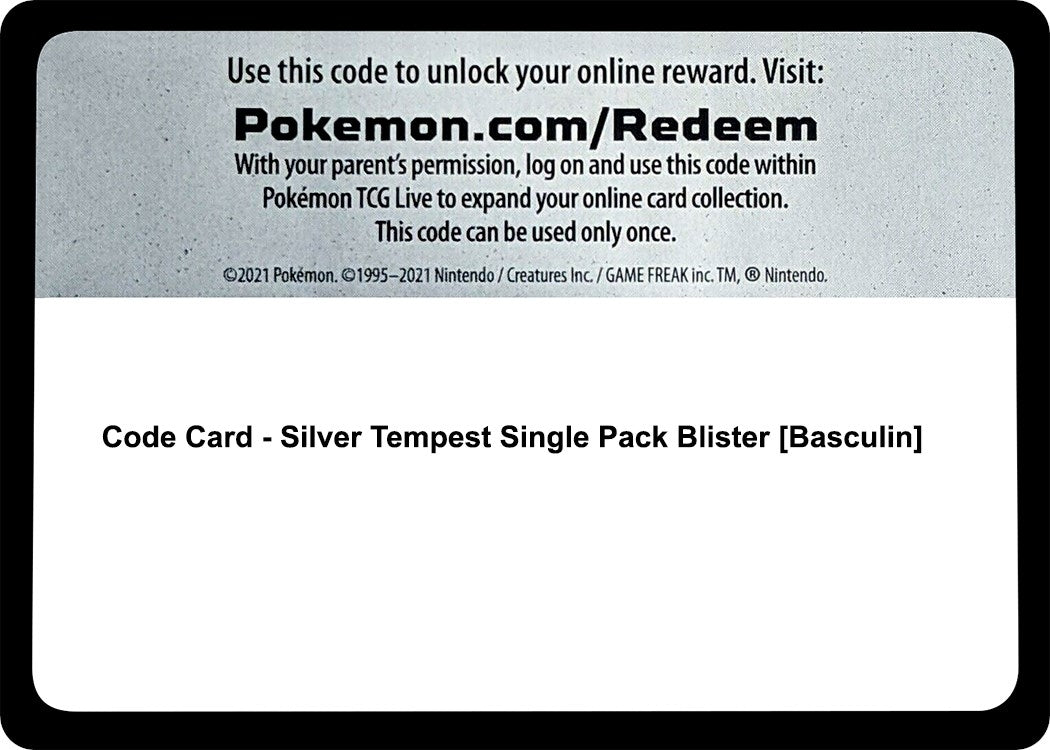 Image for Code Card - Silver Tempest Single Pack Blister [Basculin] [SWSH12: Silver Tempest] - Pokemon