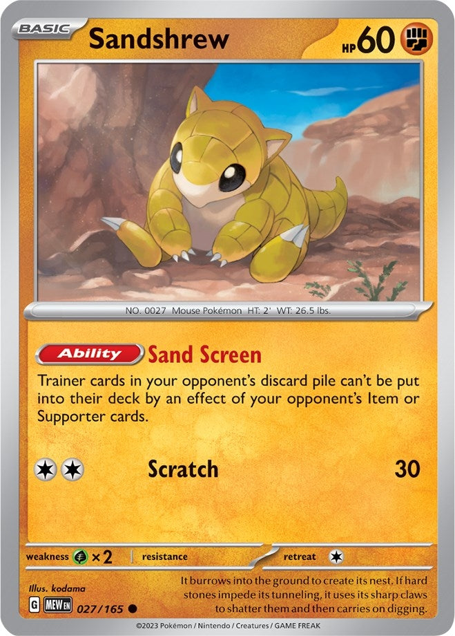 Image for Sandshrew (027/165) [SV: Scarlet & Violet 151] - Pokemon