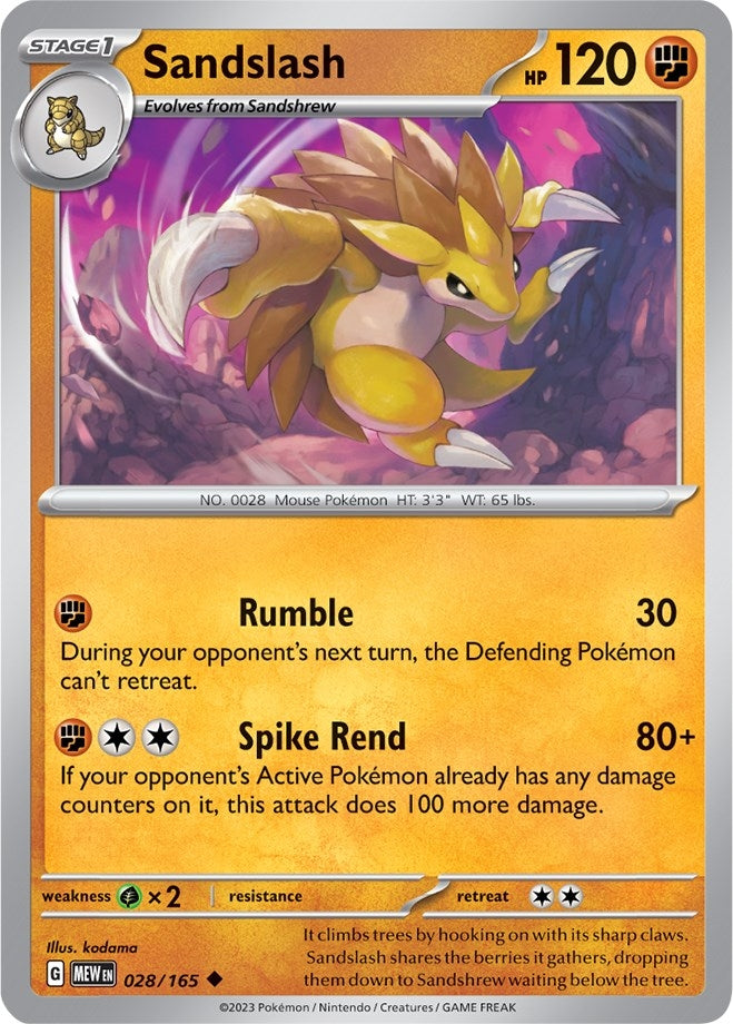 Image for Sandslash (028/165) [SV: Scarlet & Violet 151] - Pokemon
