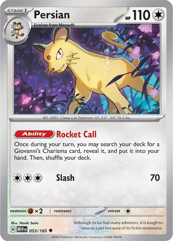 Image for Persian (053/165) [SV: Scarlet & Violet 151] - Pokemon