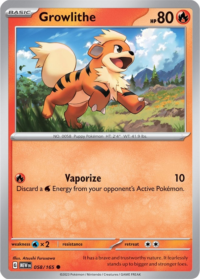Image for Growlithe (058/165) [SV: Scarlet & Violet 151] - Pokemon