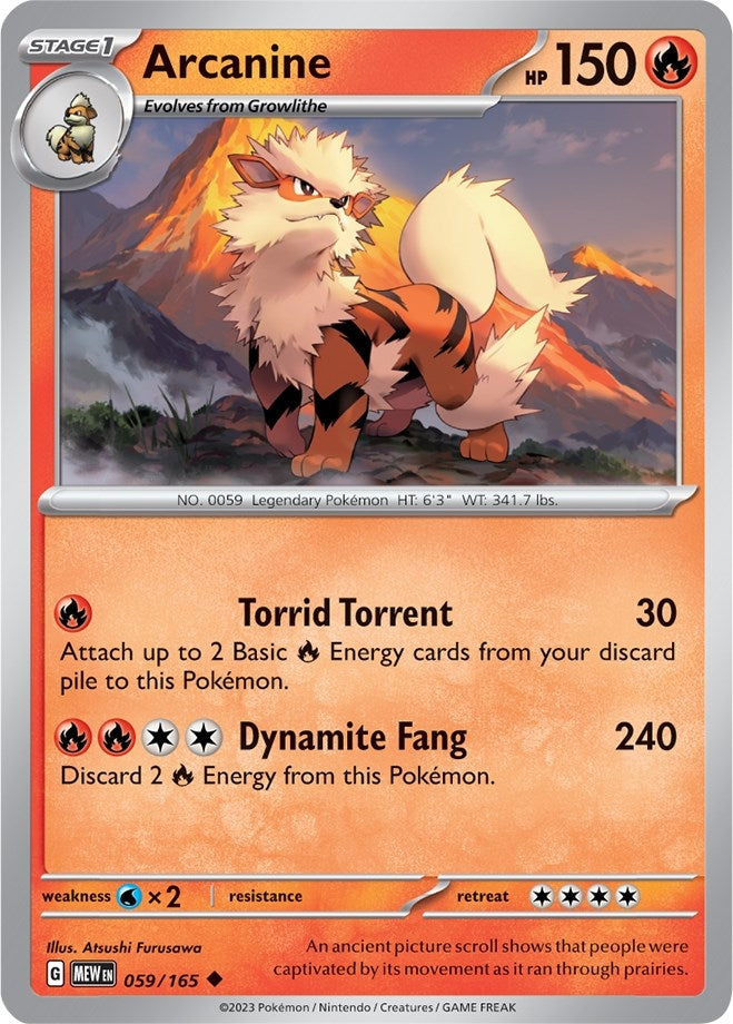 Image for Arcanine (059/165) [SV: Scarlet & Violet 151] - Pokemon