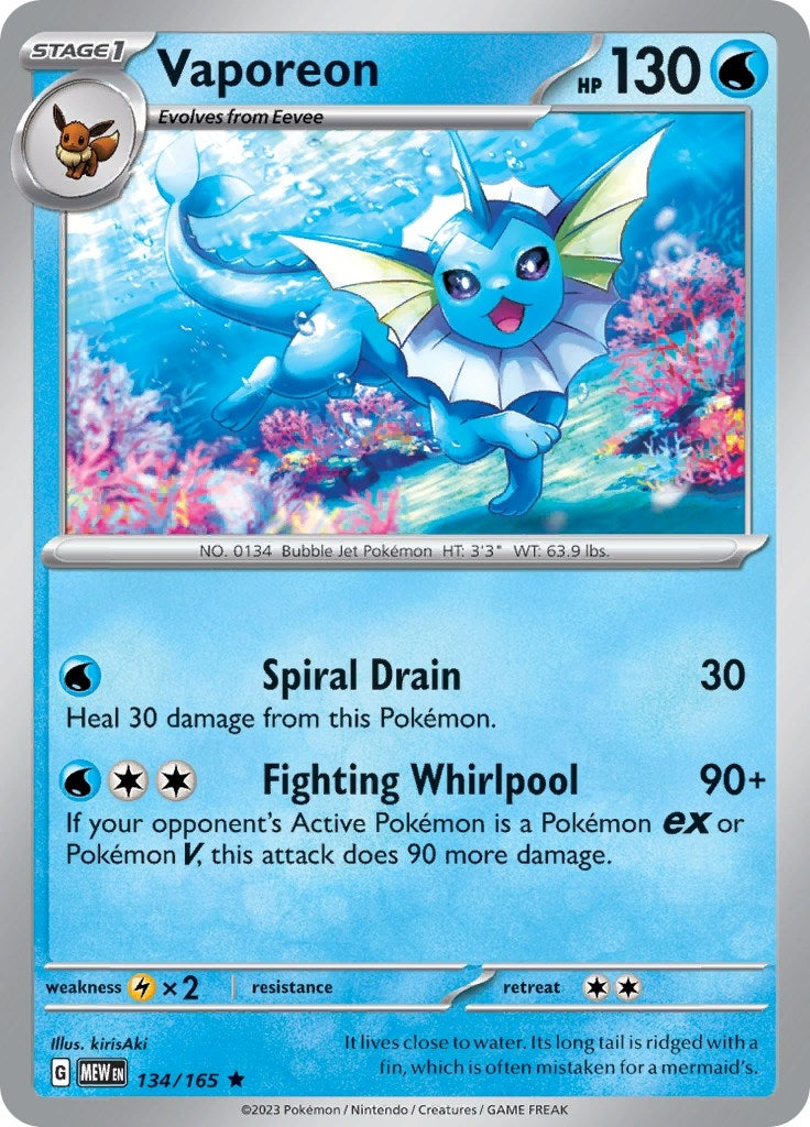 Image for Vaporeon (134/165) [SV: Scarlet & Violet 151] - Pokemon
