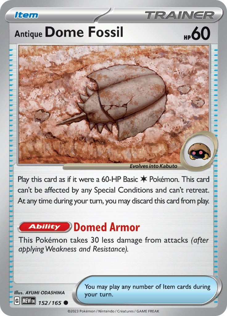 Image for Antique Dome Fossil (152/165) [SV: Scarlet & Violet 151] - Pokemon