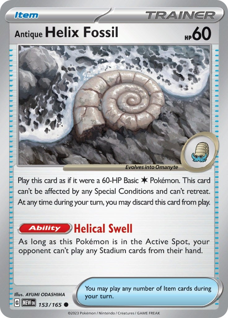 Image for Antique Helix Fossil (153/165) [SV: Scarlet & Violet 151] - Pokemon