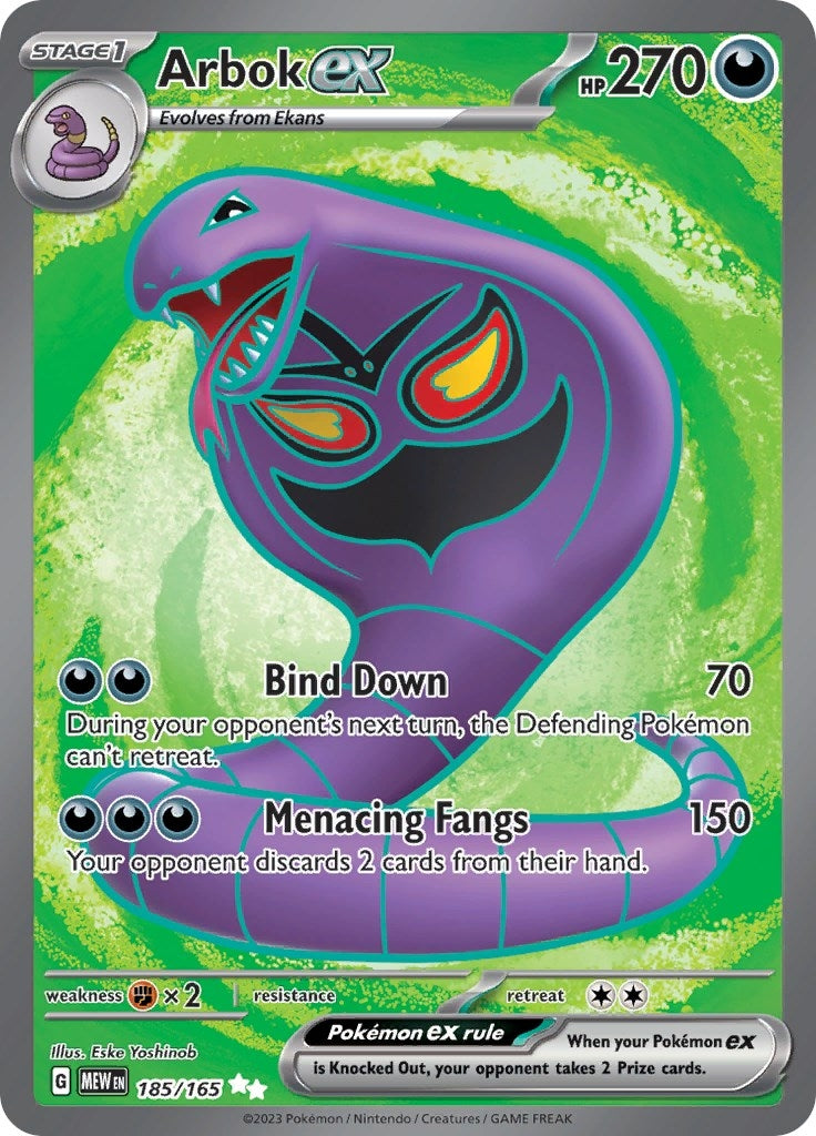Image for Arbok ex (185/165) [SV: Scarlet & Violet 151] - Pokemon