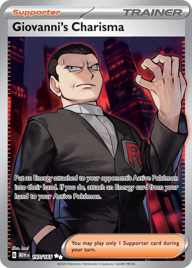 Image for Giovanni's Charisma (197/165) [SV: Scarlet & Violet 151] - Pokemon