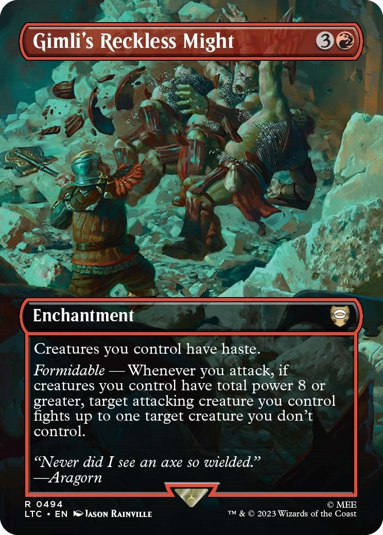 Image for Gimli's Reckless Might (Borderless) (494) [The Lord of the Rings: Tales of Middle-earth] - Magic: The Gathering