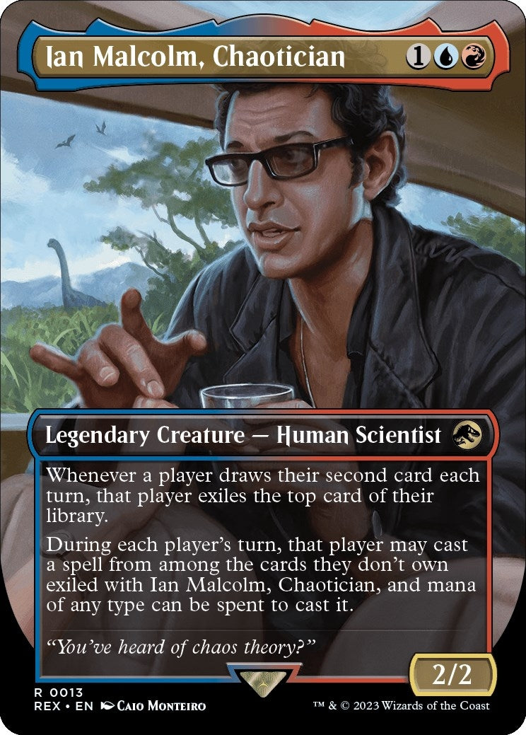 Image for Ian Malcolm, Chaotician (Borderless) (13) [Universes Beyond: Jurassic World Collection] - Magic: The Gathering