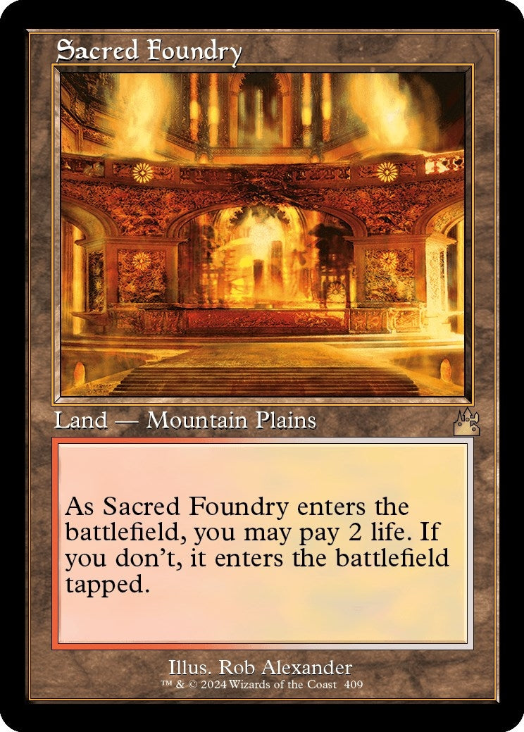 Image for Sacred Foundry (Retro Frame) (409) [Ravnica Remastered] - Magic: The Gathering