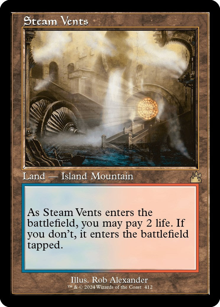 Image for Steam Vents (Retro Frame) (412) [Ravnica Remastered] - Magic: The Gathering