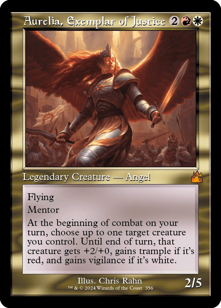 Image for Aurelia, Exemplar of Justice (Retro Frame) (356) [Ravnica Remastered] - Magic: The Gathering