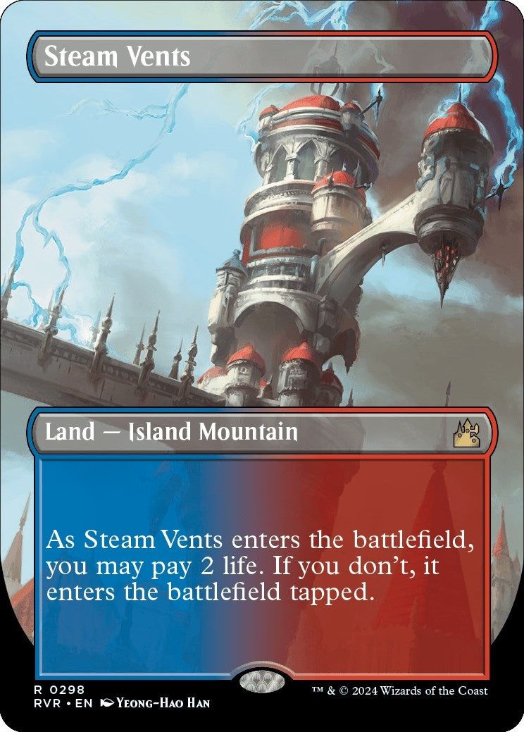 Image for Steam Vents (Borderless) (298) [Ravnica Remastered] - Magic: The Gathering