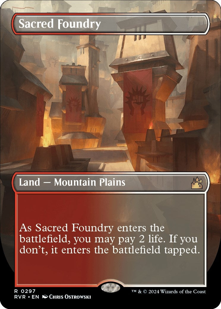 Image for Sacred Foundry (Borderless) (297) [Ravnica Remastered] - Magic: The Gathering