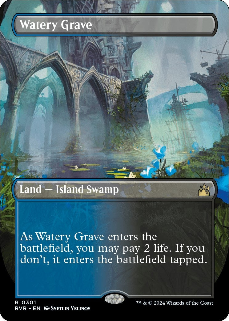 Image for Watery Grave (Borderless) (301) [Ravnica Remastered] - Magic: The Gathering