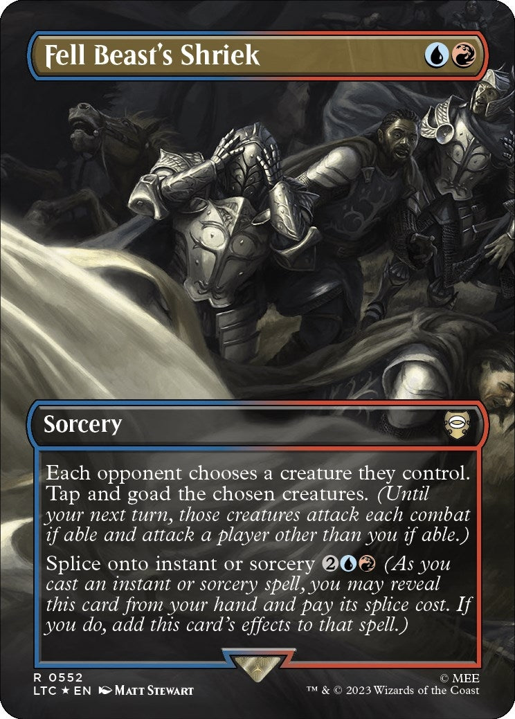 Image for Fell Beast's Shriek (Borderless) (Surge Foil) (552) [The Lord of the Rings: Tales of Middle-earth] - Magic: The Gathering