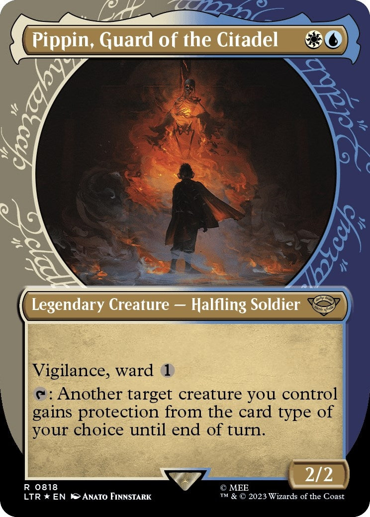 Image for Pippin, Guard of the Citadel (Showcase) (Surge Foil) (818) [Universes Beyond: The Lord of the Rings: Tales of Middle-earth] - Magic: The Gathering