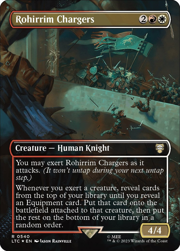 Image for Rohirrim Chargers (Borderless) (Surge Foil) (540) [The Lord of the Rings: Tales of Middle-earth] - Magic: The Gathering