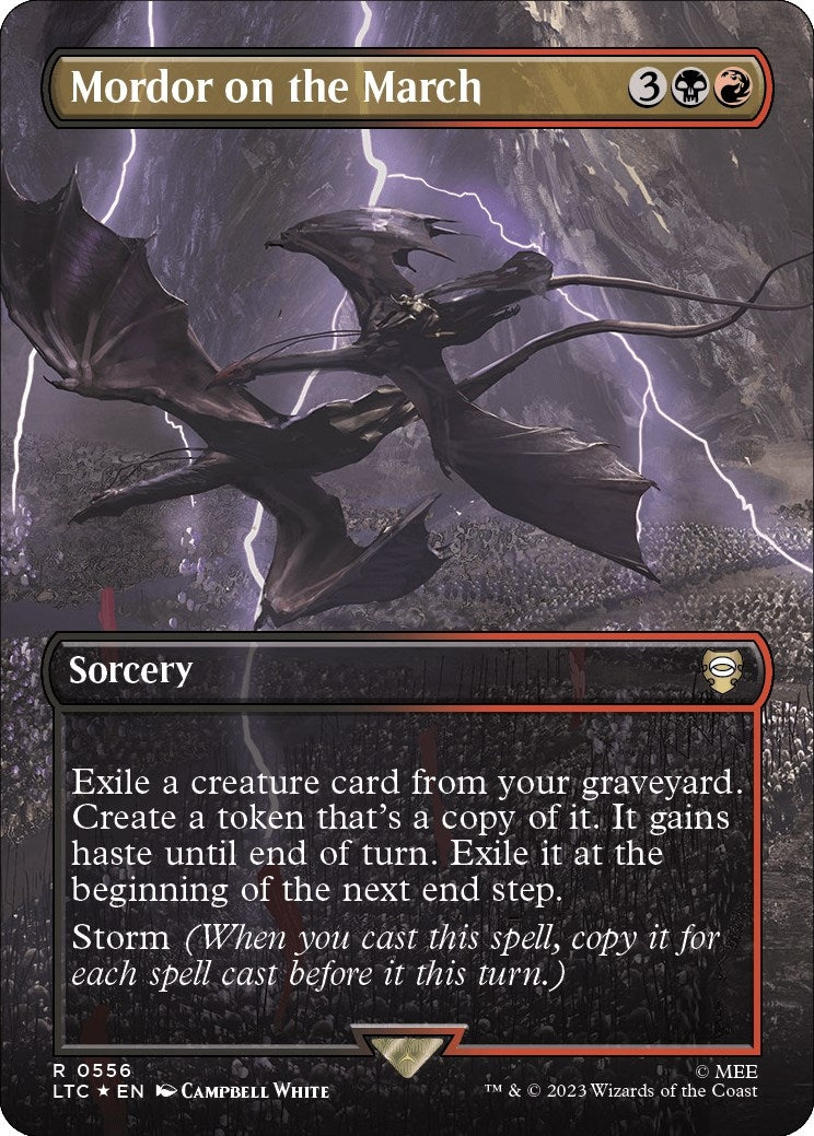 Image for Mordor on the March (Borderless) (Surge Foil) (556) [The Lord of the Rings: Tales of Middle-earth] - Magic: The Gathering