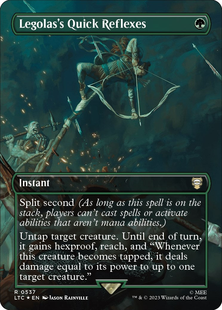 Image for Legolas's Quick Reflexes (Borderless) (Surge Foil) (537) [The Lord of the Rings: Tales of Middle-earth] - Magic: The Gathering