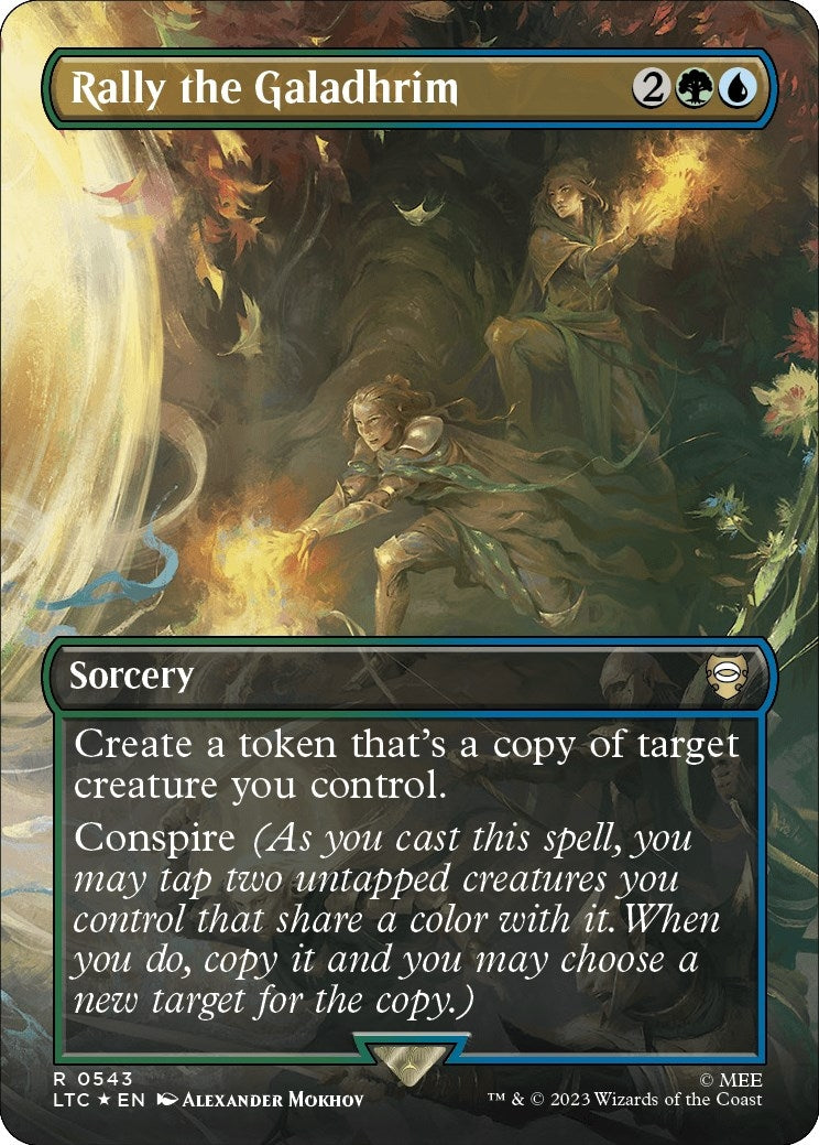 Image for Rally the Galadhrim (Borderless) (Surge Foil) (543) [The Lord of the Rings: Tales of Middle-earth] - Magic: The Gathering
