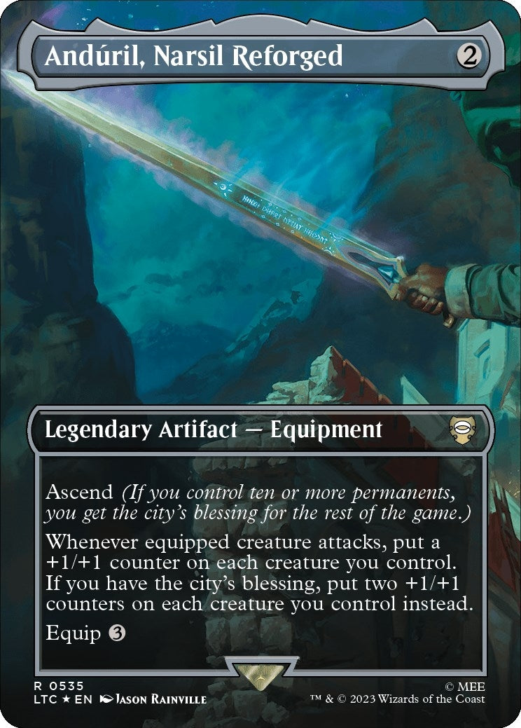 Image for Anduril, Narsil Reforged (Borderless) (Surge Foil) (535) [The Lord of the Rings: Tales of Middle-earth] - Magic: The Gathering