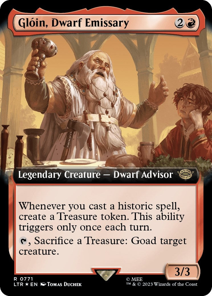 Image for Gloin, Dwarf Emissary (Extended Art) (Surge Foil) (771) [Universes Beyond: The Lord of the Rings: Tales of Middle-earth] - Magic: The Gathering