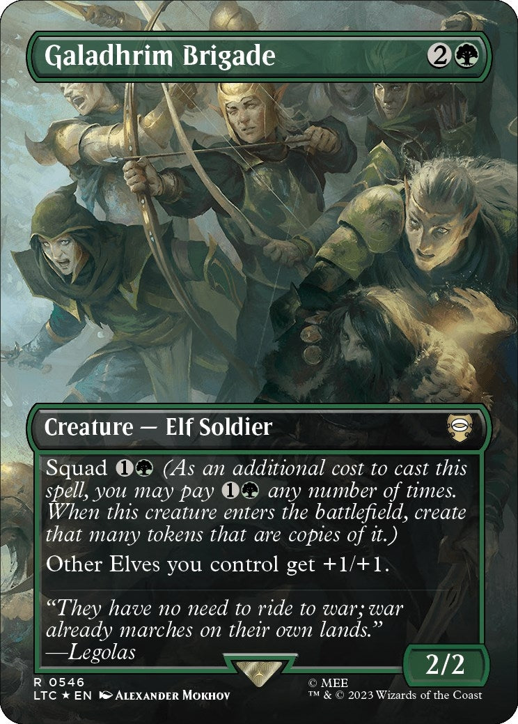 Image for Galadhrim Brigade (Borderless) (Surge Foil) (546) [The Lord of the Rings: Tales of Middle-earth] - Magic: The Gathering