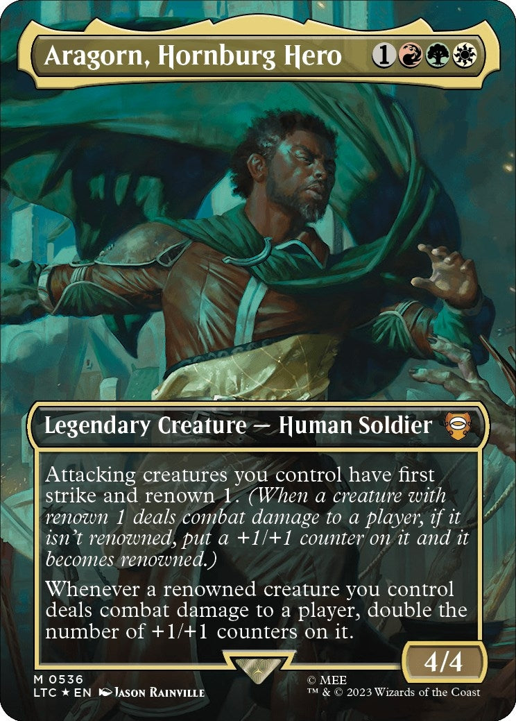 Image for Aragorn, Hornburg Hero (Borderless) (Surge Foil) (536) [The Lord of the Rings: Tales of Middle-earth] - Magic: The Gathering
