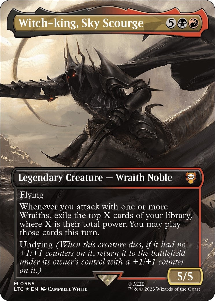 Image for Witch-king, Sky Scourge (Borderless) (Surge Foil) (555) [The Lord of the Rings: Tales of Middle-earth] - Magic: The Gathering