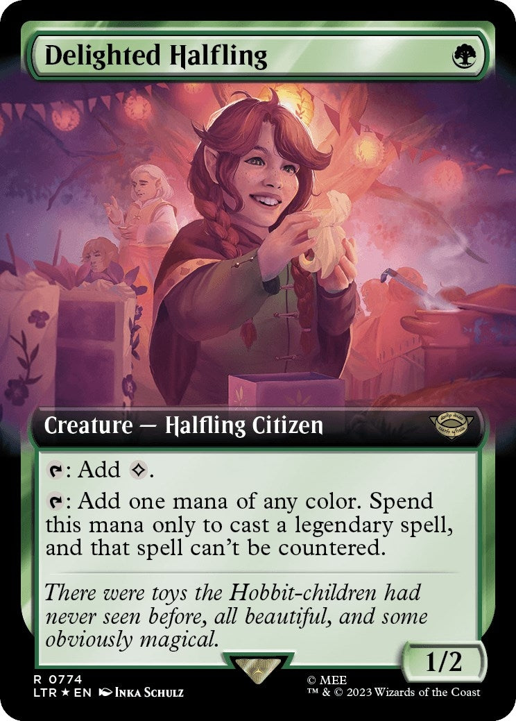 Image for Delighted Halfling (Extended Art) (Surge Foil) (774) [Universes Beyond: The Lord of the Rings: Tales of Middle-earth] - Magic: The Gathering