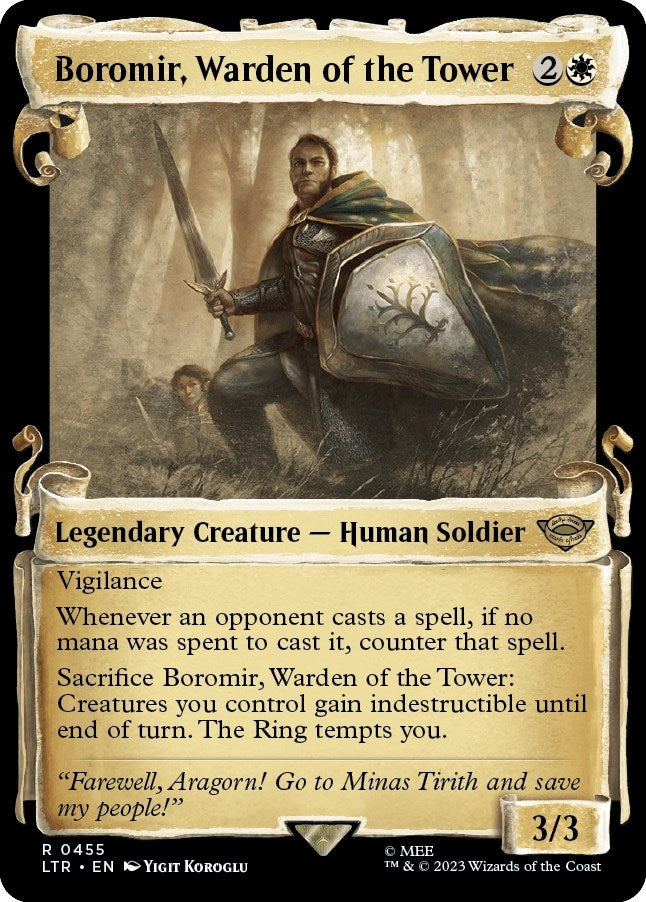 Image for Boromir, Warden of the Tower (Showcase Scrolls) (455) [Universes Beyond: The Lord of the Rings: Tales of Middle-earth] - Magic: The Gathering