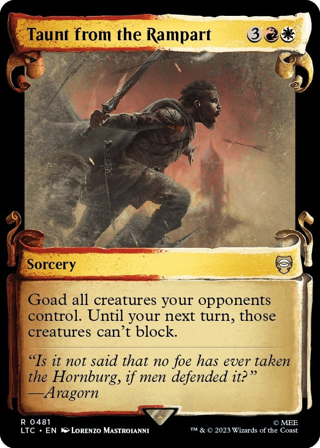 Image for Taunt from the Rampart (Showcase Scrolls) (481) [The Lord of the Rings: Tales of Middle-earth] - Magic: The Gathering