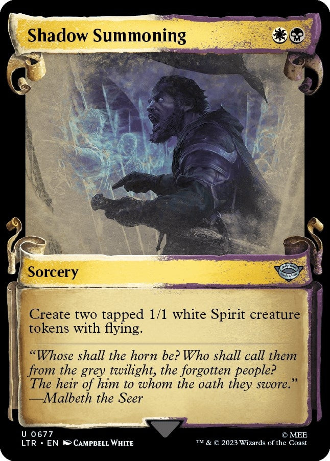 Image for Shadow Summoning (Showcase Scrolls) (677) [Universes Beyond: The Lord of the Rings: Tales of Middle-earth] - Magic: The Gathering