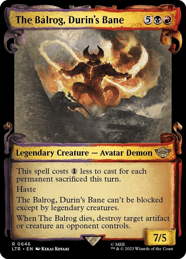 Image for The Balrog, Durin's Bane (Showcase Scrolls) (646) [Universes Beyond: The Lord of the Rings: Tales of Middle-earth] - Magic: The Gathering