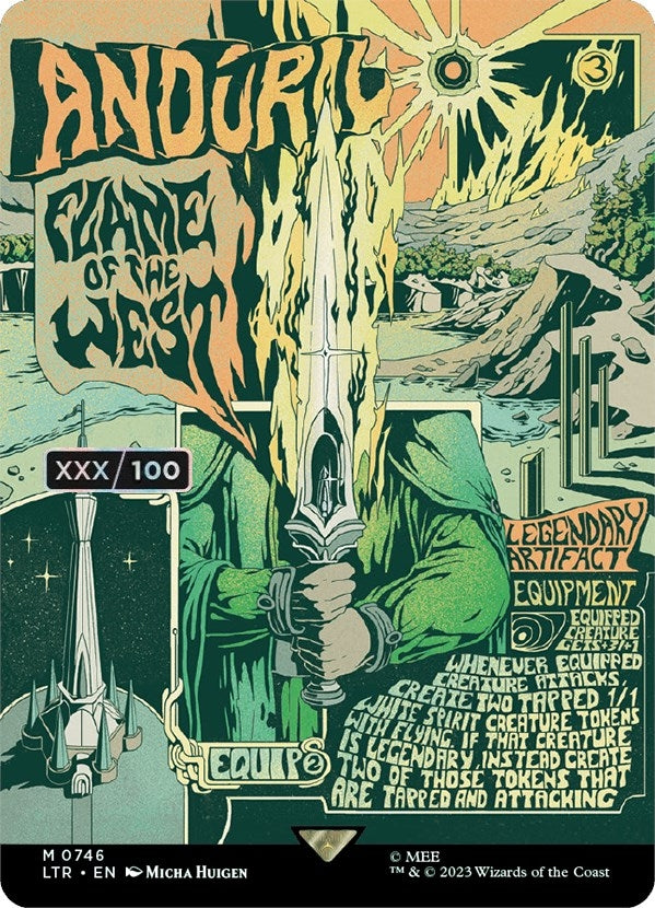 Image for Anduril, Flame of the West (Borderless Poster) (Serial Numbered) (746) [Universes Beyond: The Lord of the Rings: Tales of Middle-earth] - Magic: The Gathering