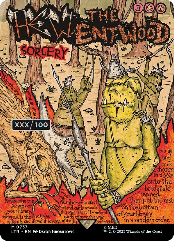 Image for Hew the Entwood (Borderless Poster) (Serial Numbered) (737) [Universes Beyond: The Lord of the Rings: Tales of Middle-earth] - Magic: The Gathering