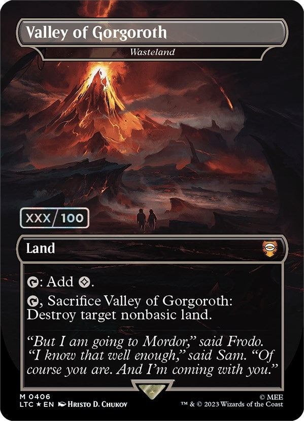 Image for Valley of Gorgoroth - Wasteland (Serial Numbered) (406) [The Lord of the Rings: Tales of Middle-earth] - Magic: The Gathering