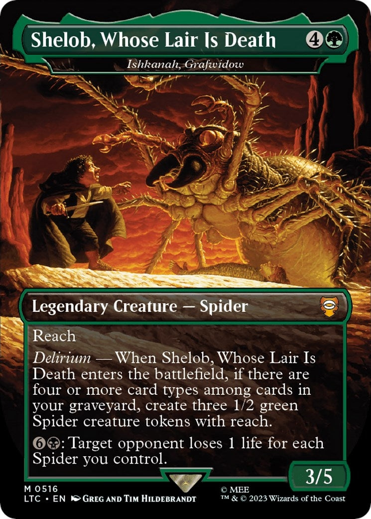 Image for Shelob, Whose Lair Is Death - Ishkanah, Grafwidow (Borderless) (516) [The Lord of the Rings: Tales of Middle-earth] - Magic: The Gathering