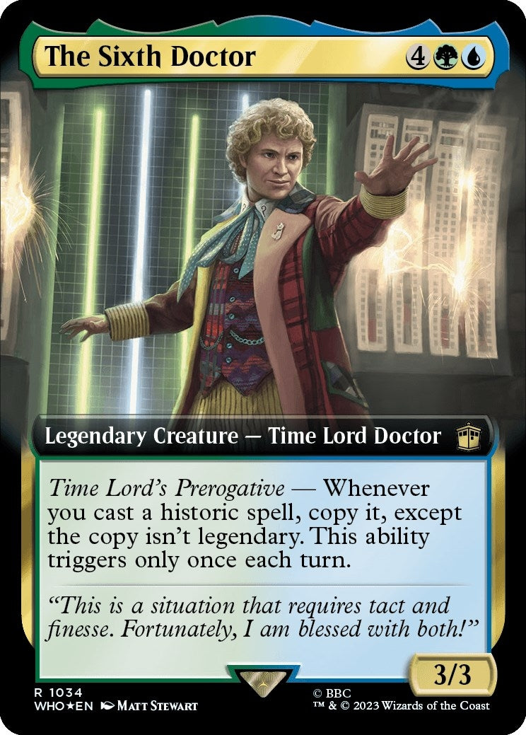 Image for The Sixth Doctor (Extended Art) (Surge Foil) (1034) [Universes Beyond: Doctor Who] - Magic: The Gathering