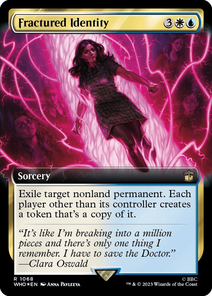 Image for Fractured Identity (Extended Art) (Surge Foil) (1068) [Universes Beyond: Doctor Who] - Magic: The Gathering