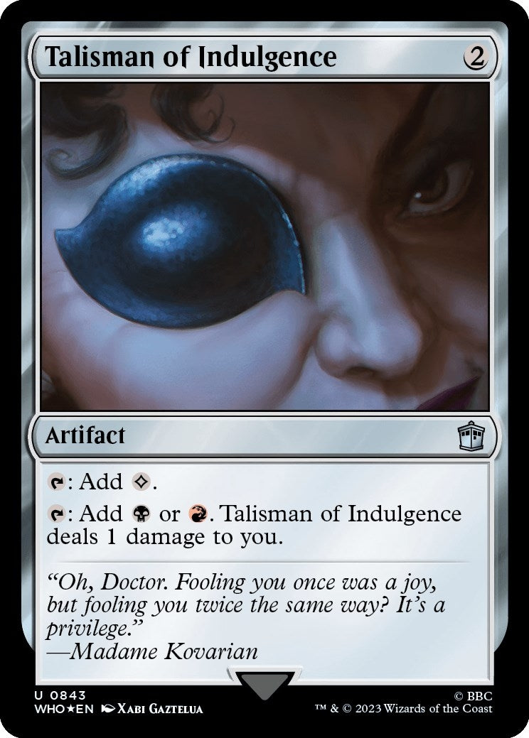 Image for Talisman of Indulgence (Surge Foil) (843) [Universes Beyond: Doctor Who] - Magic: The Gathering