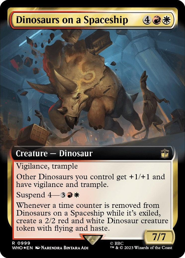 Image for Dinosaurs on a Spaceship (Extended Art) (Surge Foil) (999) [Universes Beyond: Doctor Who] - Magic: The Gathering
