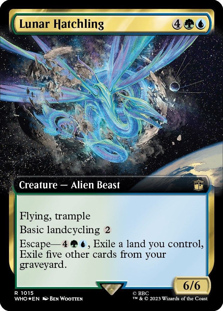 Image for Lunar Hatchling (Extended Art) (Surge Foil) (1015) [Universes Beyond: Doctor Who] - Magic: The Gathering