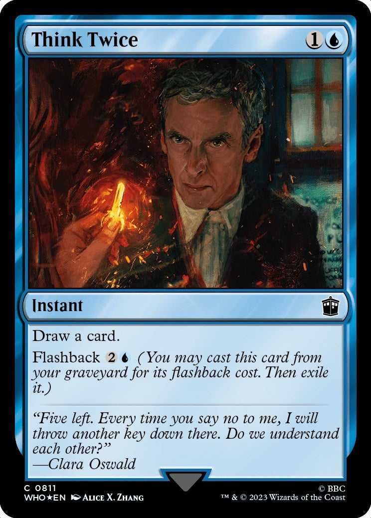 Image for Think Twice (Surge Foil) (811) [Universes Beyond: Doctor Who] - Magic: The Gathering