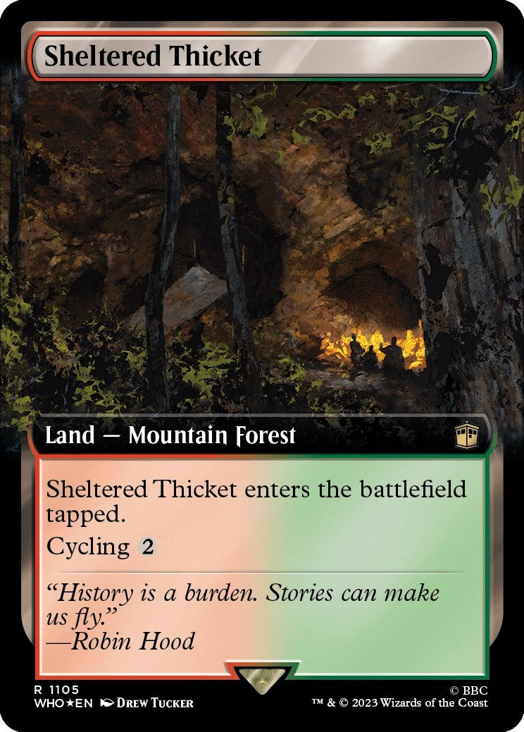 Image for Sheltered Thicket (Extended Art) (Surge Foil) (1105) [Universes Beyond: Doctor Who] - Magic: The Gathering