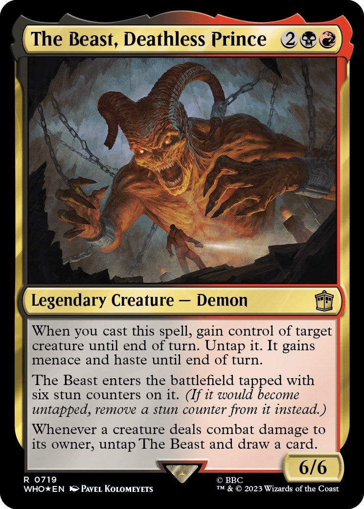 Image for The Beast, Deathless Prince (Surge Foil) (719) [Universes Beyond: Doctor Who] - Magic: The Gathering