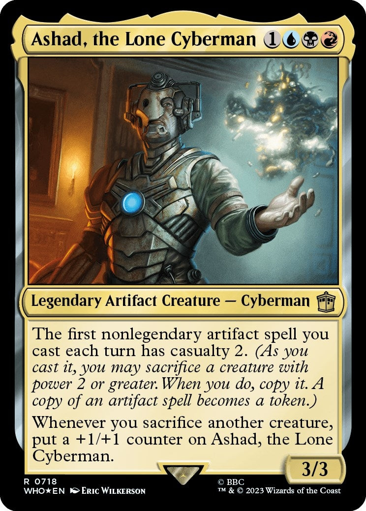 Image for Ashad, the Lone Cyberman (Surge Foil) (718) [Universes Beyond: Doctor Who] - Magic: The Gathering